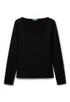 WITH WIDE NECK - Longsleeve - black