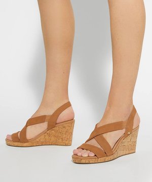 Dune London, KAMIES Leather Cork Wedge Sandals - Sandalias de tacón - tan