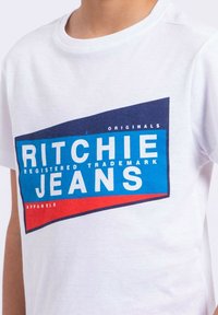 Ritchie Jeans MANCHES COURTES COL ROND NOBLAKE J - T-shirt imprimé - blanc