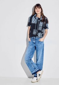 Cecil MIT VOLUMENKRAGEN - T-shirt con stampa - blau
