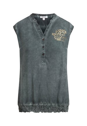 Soccx, SOCCX BLUSENTOP MIT GESMOKTEM SAUM UND RÜCKENPRINT - Bluse - green shadow