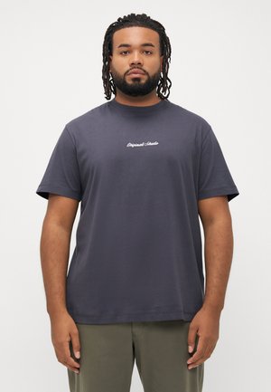 JORNORREBRO EMB SS CREW NECK  - T-shirts med print - asphalt