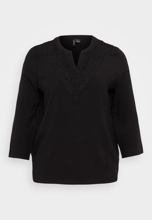 Vero Moda VMLILOU V NECK SHIRT - Long sleeved top - black