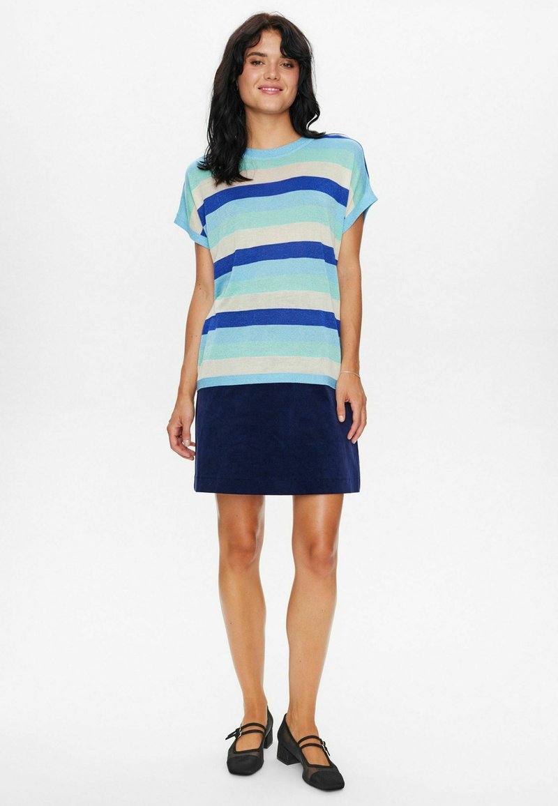 Numph T-shirt print blauw