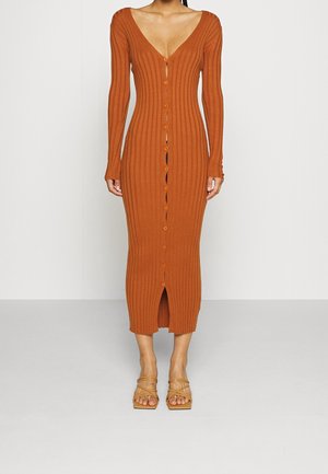 Gebreide jurk - metallic red