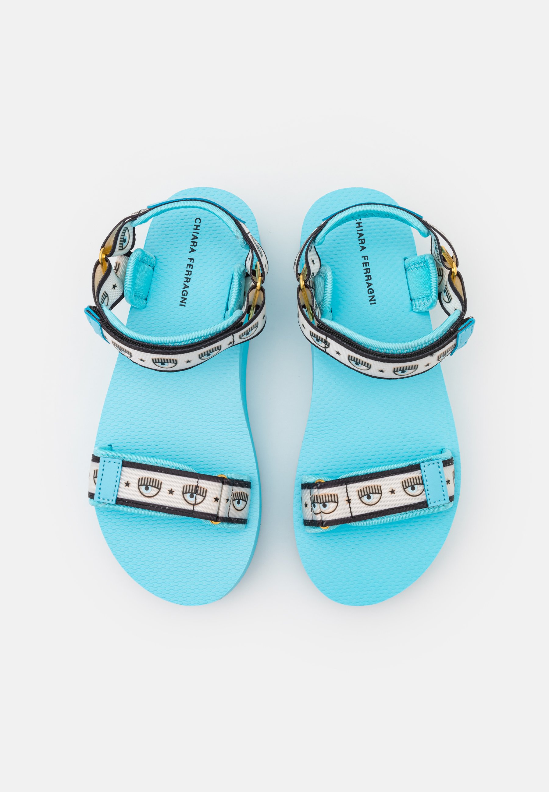 CHIARA FERRAGNI LOGOMANIA - Sandalias con plataforma - turquoise/azul claro  - Zalando.es