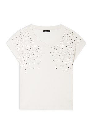 CON BORCHIE E SCOLLO A V - Camiseta estampada - star white