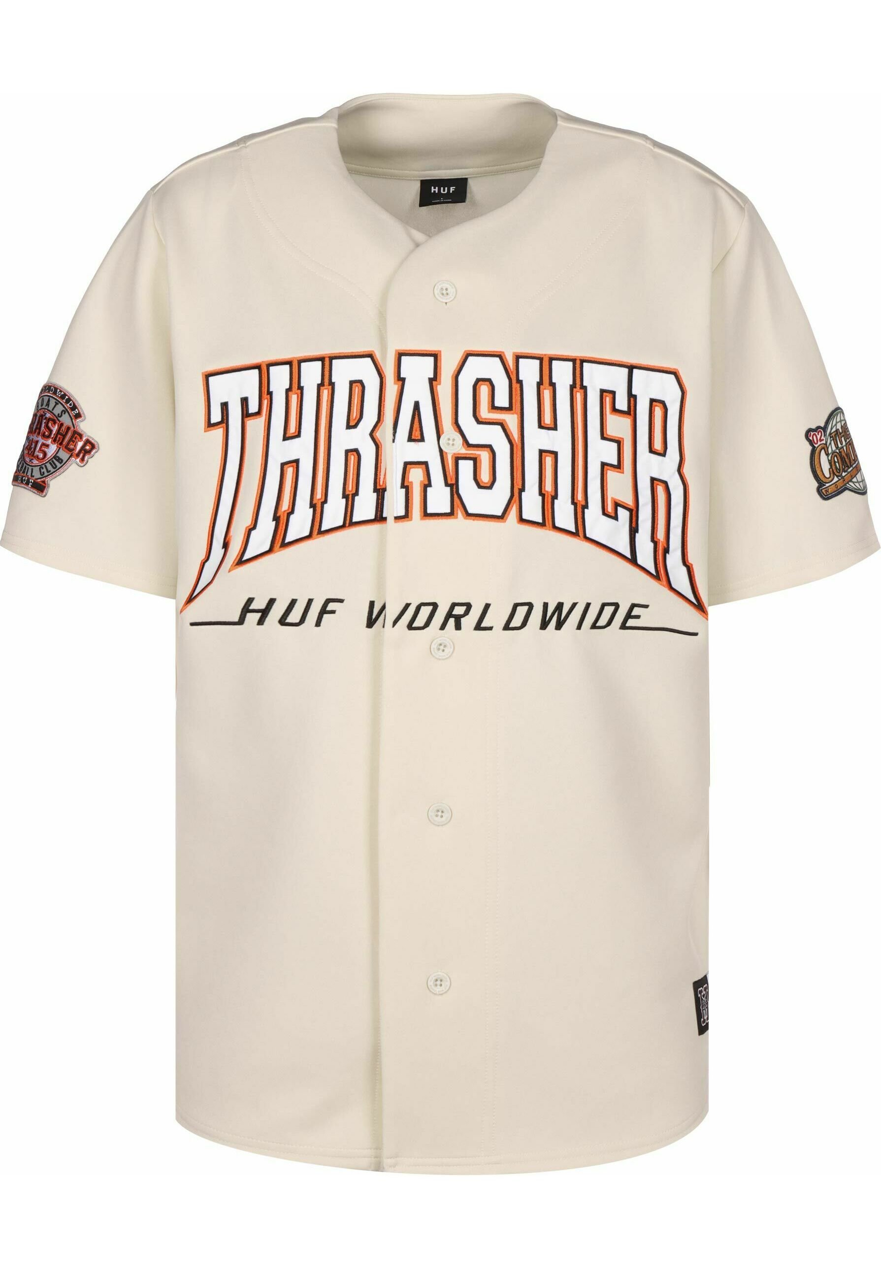 HUF TRIKOT X THRASHER CENTER FIELD BASEBALL - Shirt - natural/beige - Zalando.de HUF TRIKOT X THRASHER CENTER FIELD BASEBALL - Shirt - natural/beige - Zalando.de