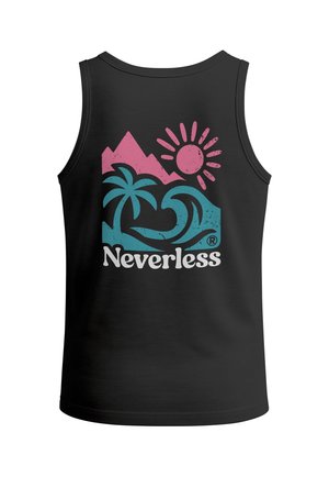 Neverless, TANKTOP HERREN MIT GRAFIK-PRINT - BEACH MOUNTAIN - TRÄGERSHIRT - Top - schwarz