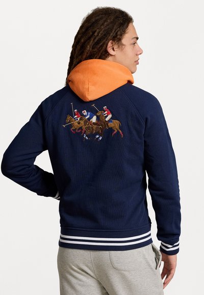 Polo Ralph Lauren TRIPLE PONY FLEECE BASEBALL JACKET - Zip-up sweatshirt - newport navy