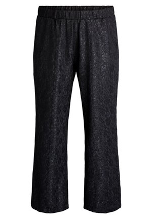 MIT STRUKTUR UND GLITZERFADEN - Auduma bikses - black shimmer