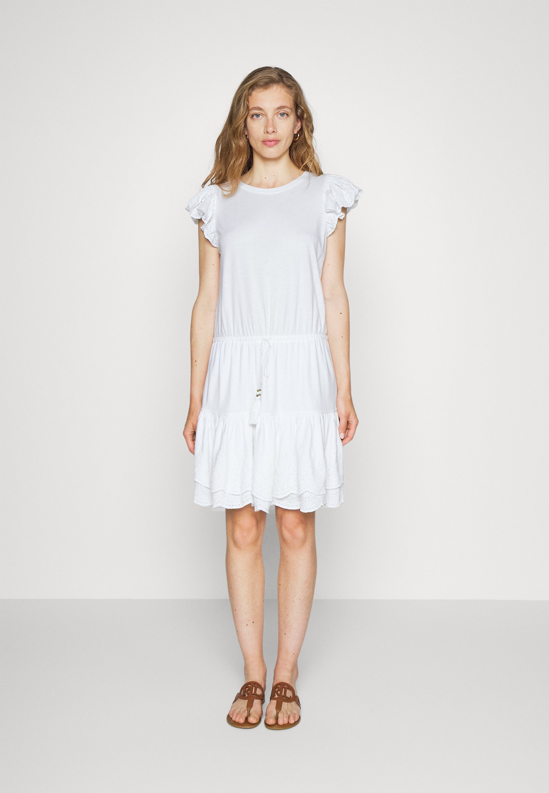 ralph lauren white jersey dress