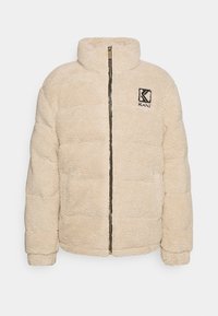 Karl Kani - RETRO TEDDY PUFFER JACKET UNISEX - Ziemas jaka - light sand Miniatūras attēls 1