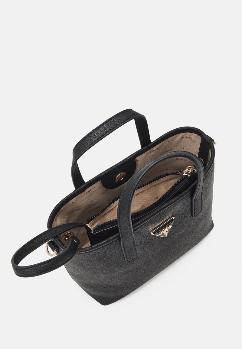 GUESS Latona Mini Tote Bag Noir - Sac à Épaule Avec 2 Sacs à Ustensiles Inclus