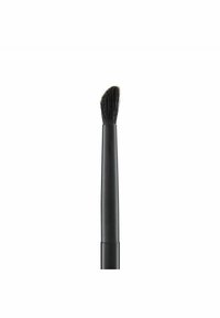 Schwarzer Makeup-Pinsel mit einer spitzen, weichen Borstenkopf und einem eleganten, mattschwarzen Griff. Entwickelt für präzise Anwendung.