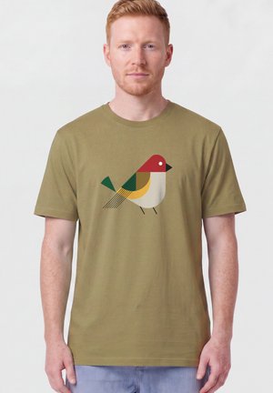 watapparel, VOGEL UNISEX - T-Shirt print - faded olive