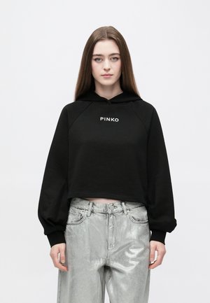MEDIOCRE MAGLIA FELPA RICAMO LOGO A FILO - Sweatshirt - nero limousine