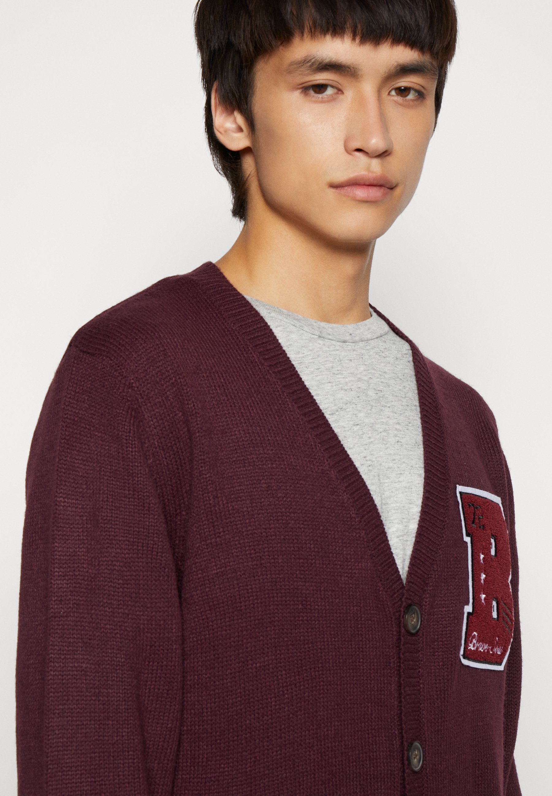 Brave Soul Septimus Cardigan Deep Maroon, Men's, Size: XL, Red