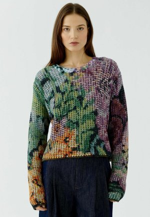 Oui, PULLOVER - Trui - lilac yellow