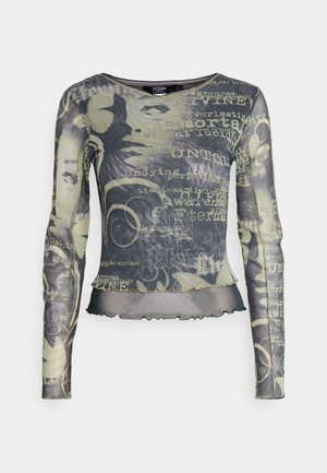 DOUBLE LAYER LONG SLEEVE TEE WITH CONTRAST UNDERLAYER - Camiseta de manga larga - grey