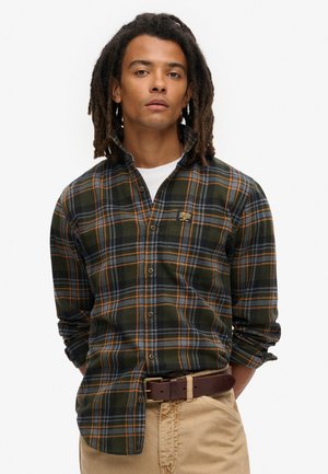 Superdry LONG SLEEVE LUMBER - Overhemd - buckshot check olive