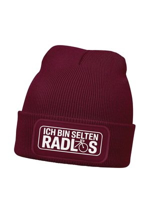 PATCH MIT SPRUCH GESCHENK - Beanie - bordeauxrot