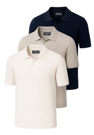 SET OF 3 POSS  - Poloshirts - beige off white navy