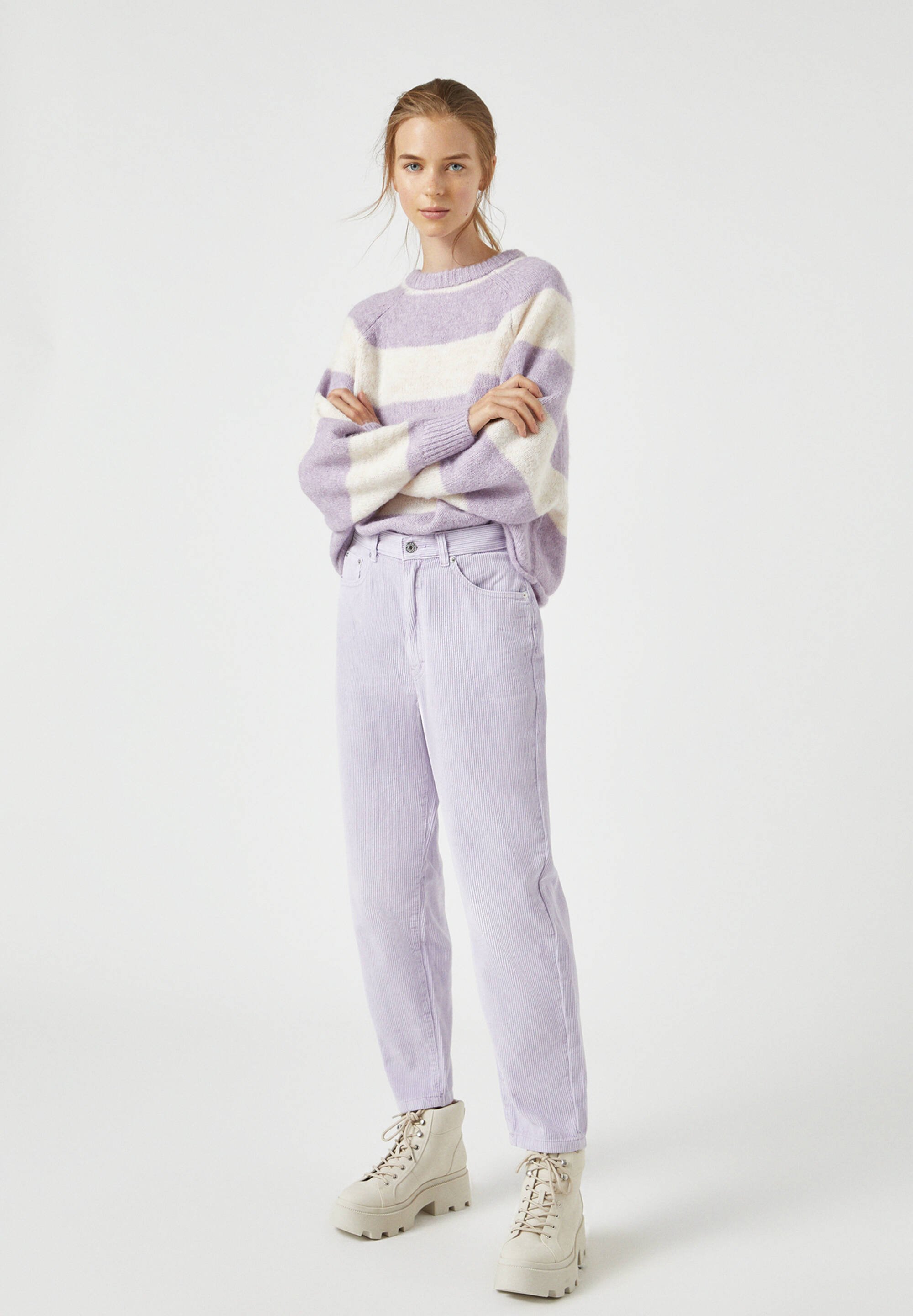 purple straight leg jeans