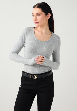 SLIM FIT U NECK SOFT - Langarmshirt - grey melange