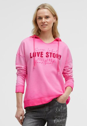 Soccx, SOCCX HOODIE OIL DYED MIT PAILLETTEN-WORDING - Hoodie - rosy neon