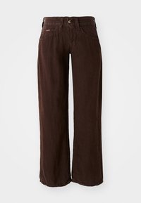 BDG KAYLA LOWRIDER LINEN PANTS - Püksid - chocolate