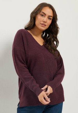 Yours Clothing, PLUS SIZE JUMPERS - Jersey de punto - burgundy