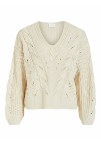 VILA Stickad tröja - beige
