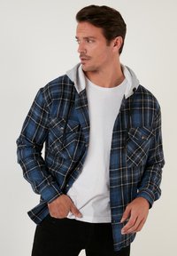 Buratti PLAID PATTERNED DOUBLE POCKET HOODED WINTER - Allvädersjacka - navy blue