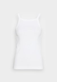 Débardeur en coton blanc avec des bretelles fines, une coupe ajustée et une texture lisse. Il ne présente aucun motif visible ni détail matériel.