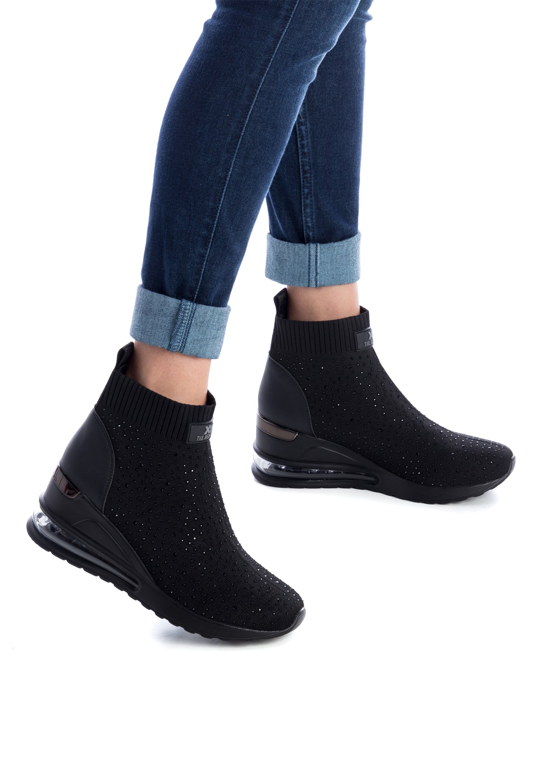 XTI Botines de cuña - black/negro - Zalando.es