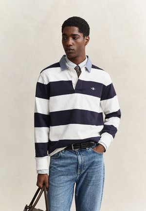 GANT REG CHAMBRAY STRIPE HEAVY RUGGER - Polo - eggshell