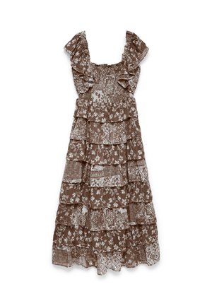Vero Moda, VMAMAZING SMOCK DRESS  - Robe longue - cocoa brown/white