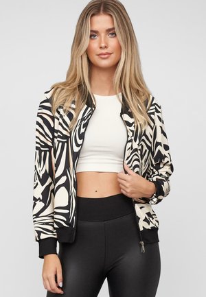 WITH ZIPPER - Bomber Jacket - black beige