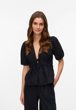 Vero Moda, VMJARLOTTE TIE V NECK - Pluus - black
