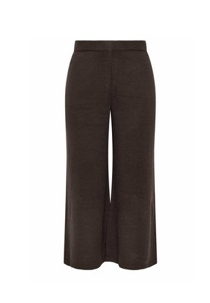 Yours Clothing, PLUS SIZE WIDE LEG TROUSERS - Pantaloni - chocolate