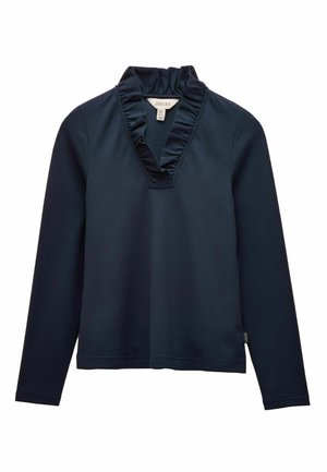 REGULAR FIT HEIDI FRILL NECK  - Long sleeved top - navy
