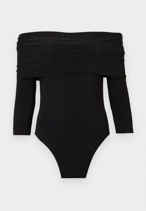 Norma Kamali, COWL NECK OFF SHOULDER BODYSUIT - Langærmet T-shirt - black