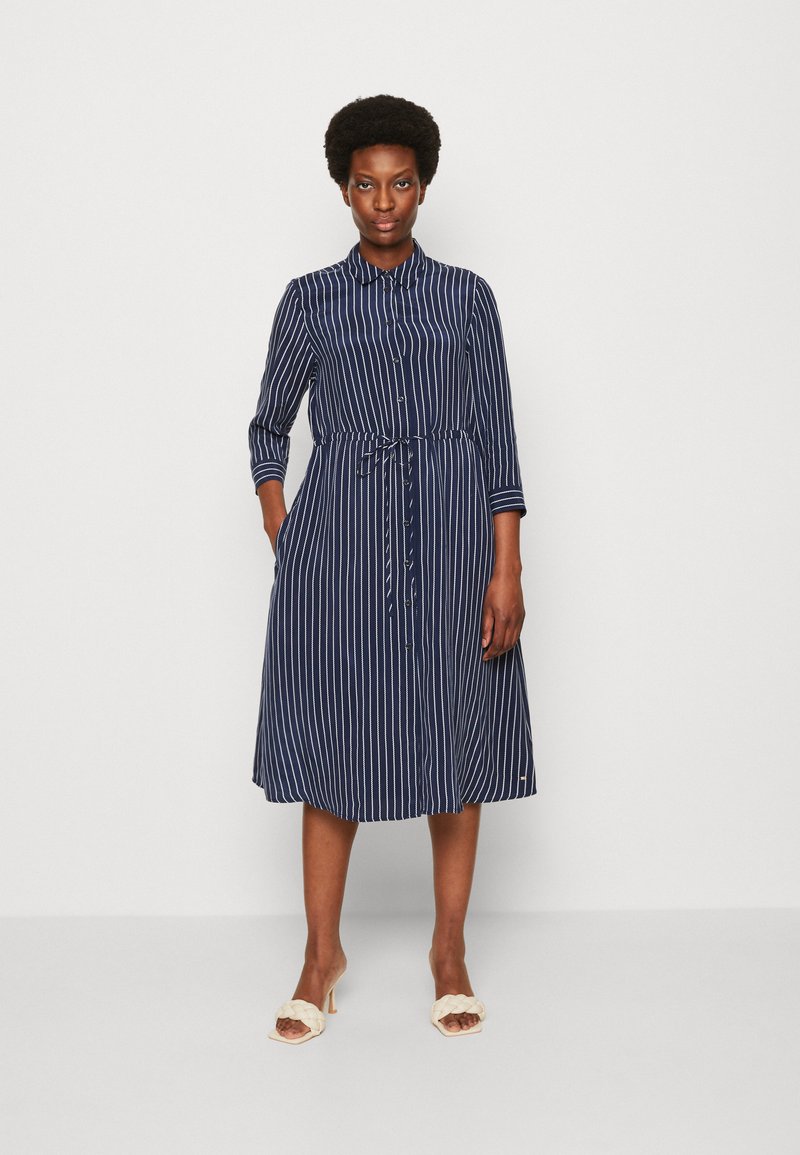 Tommy Hilfiger ROPE MIDI SHIRT DRESS Shirt dress carbon navy/white