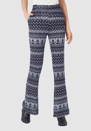 ESTAMPADO FLARE ELÁSTICA - Pantalones - azul marino