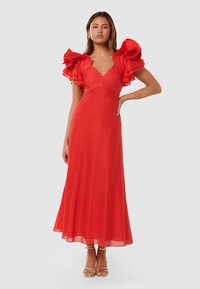 Forever New RYLIE RUFFLE SHOULDER MIDI DRESS - Occasion wear - red