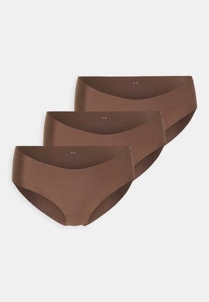 HIPSTER PURE NO SHOW SOLID 3 PACK - Slip - dark brown