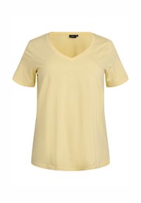 Zizzi KURZÄRMELIGES MIT V-AUSSCHNITT - T-shirt - bas - sunlight