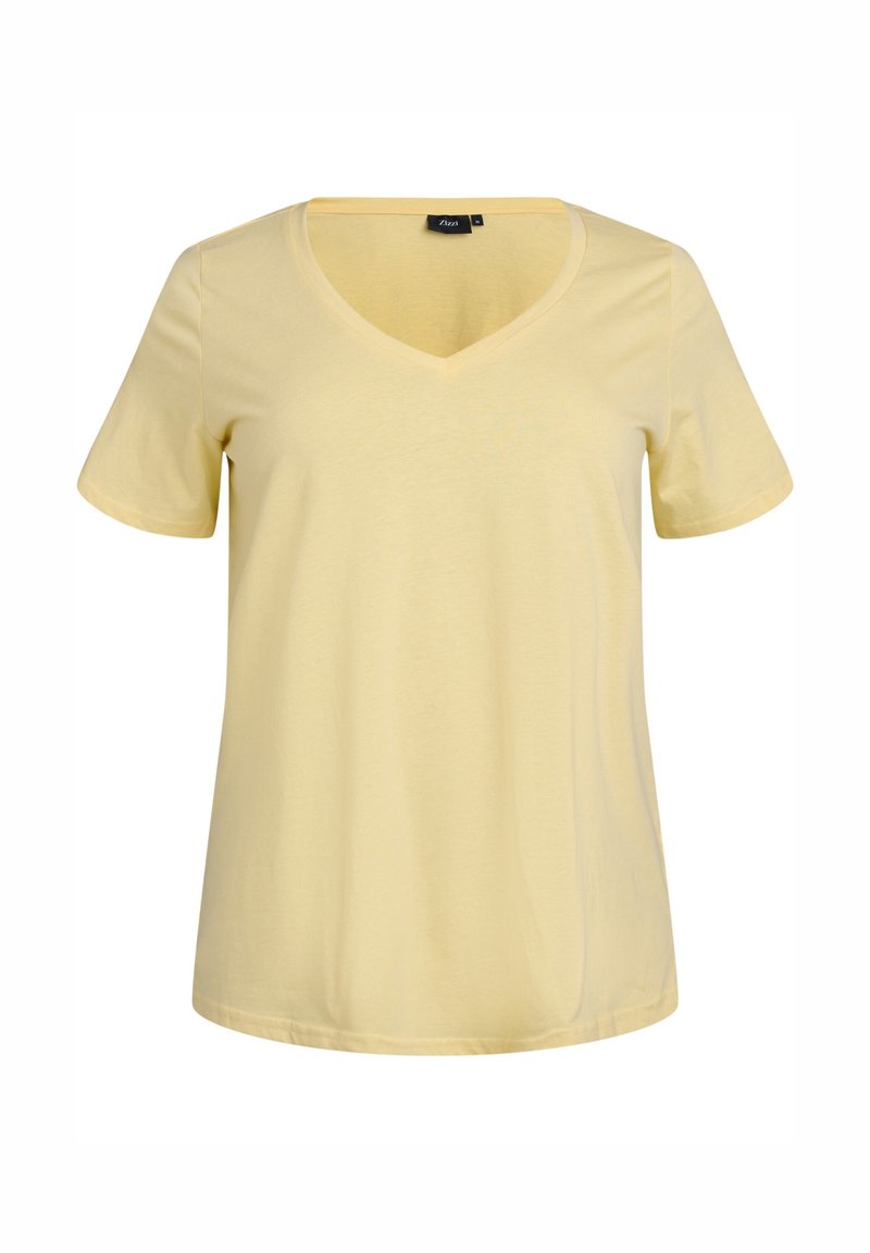 Zizzi T-shirt basic lichtgeel