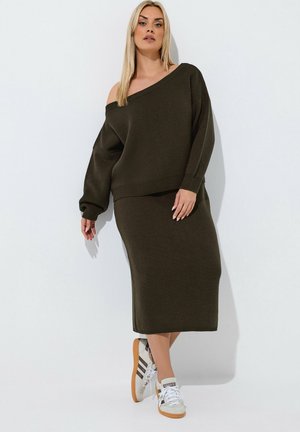 Yours Clothing, WOMEN'S JUMPERS - Striktrøje - chocolate